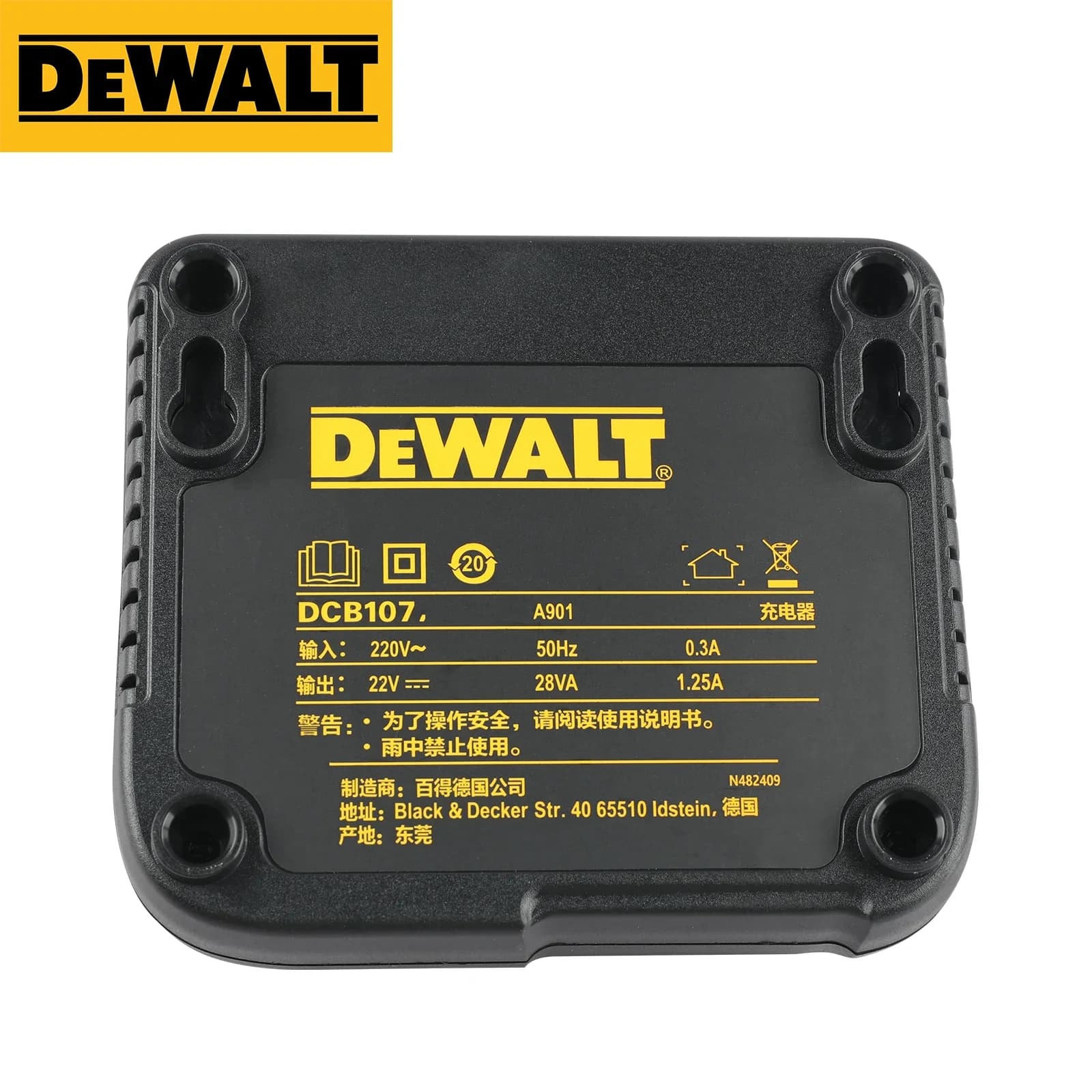 Carregador Dewalt NEW2026 089LG DCB107 compatível com baterias de lítio de 10.8V, 12V, 18V, 20V, para ferramentas elétricas de nível laser DW089LG.