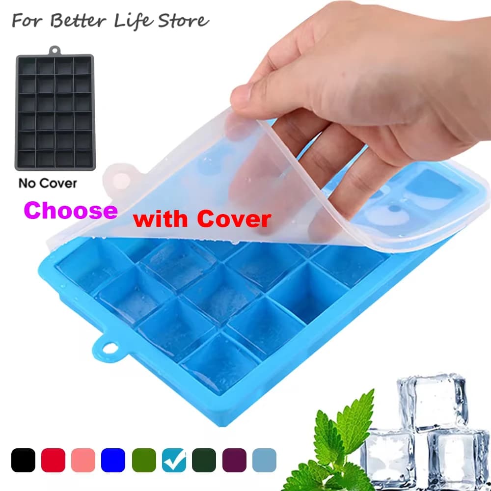 Com tampa/sem tampa bandeja de gelo de silicone de 24 buracos caixa quadrada auxiliar purê de alimentos queijo geléia molde barra ferramenta de cozinha cubo de cocktail