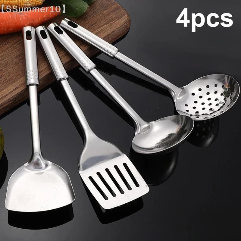 Conjunto de utensílios de cozinha em aço inoxidável com 4 peças