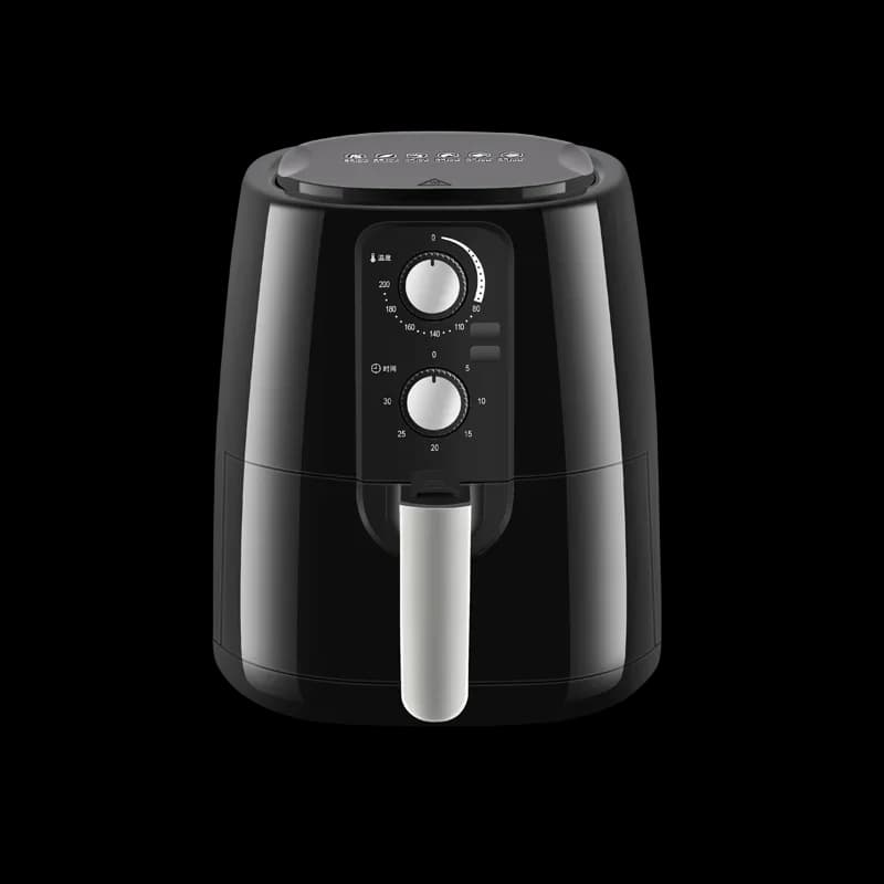 Fritadeira elétrica preta Oster Nuwave Digital Power Air Fryer XL com painel de controle analógico