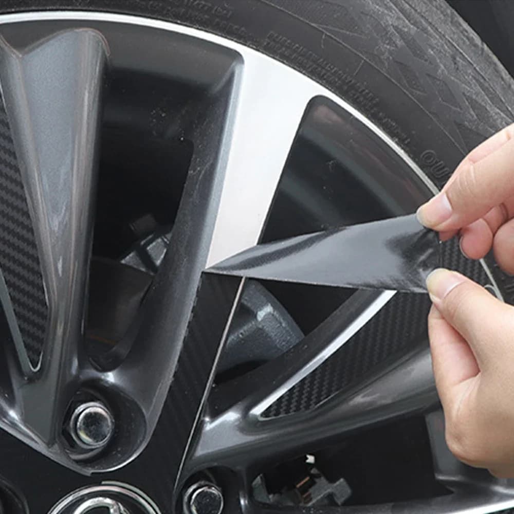 Para audi a6 225/55 r17 adesivos de aro de pneu de roda de carro anti-risco decalque de fibra de carbono pvc protetor decorativo acessórios de ajuste