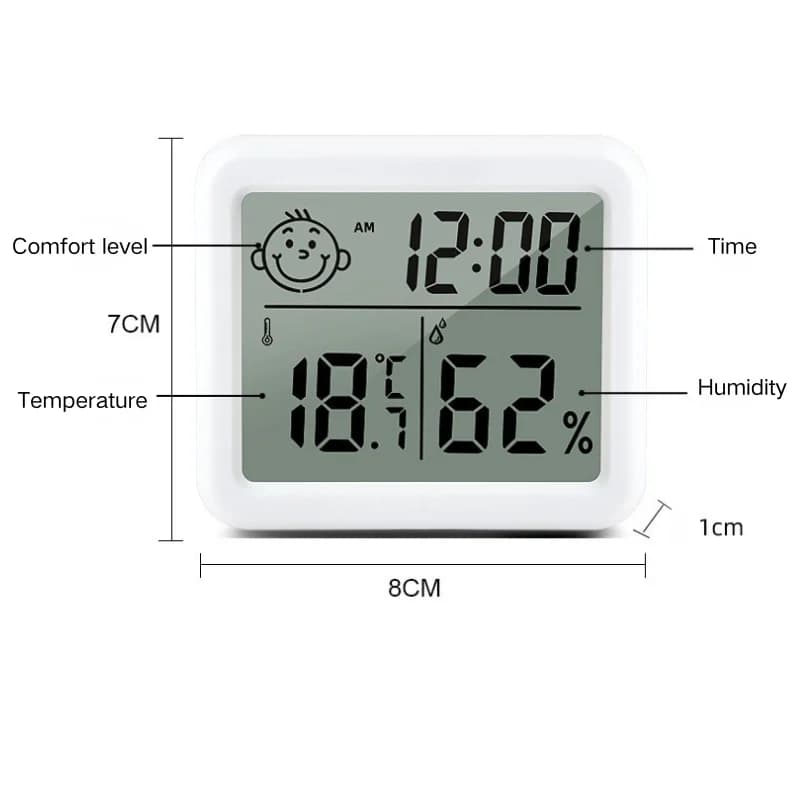 Medidor de temperatura e umidade interno sem fio branco