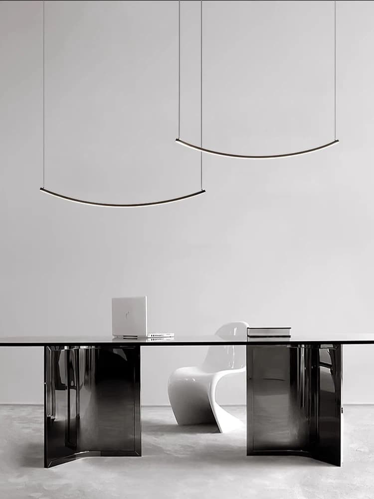 Luminária suspensa moderna de aço inoxidável e acrílico para sala de jantar