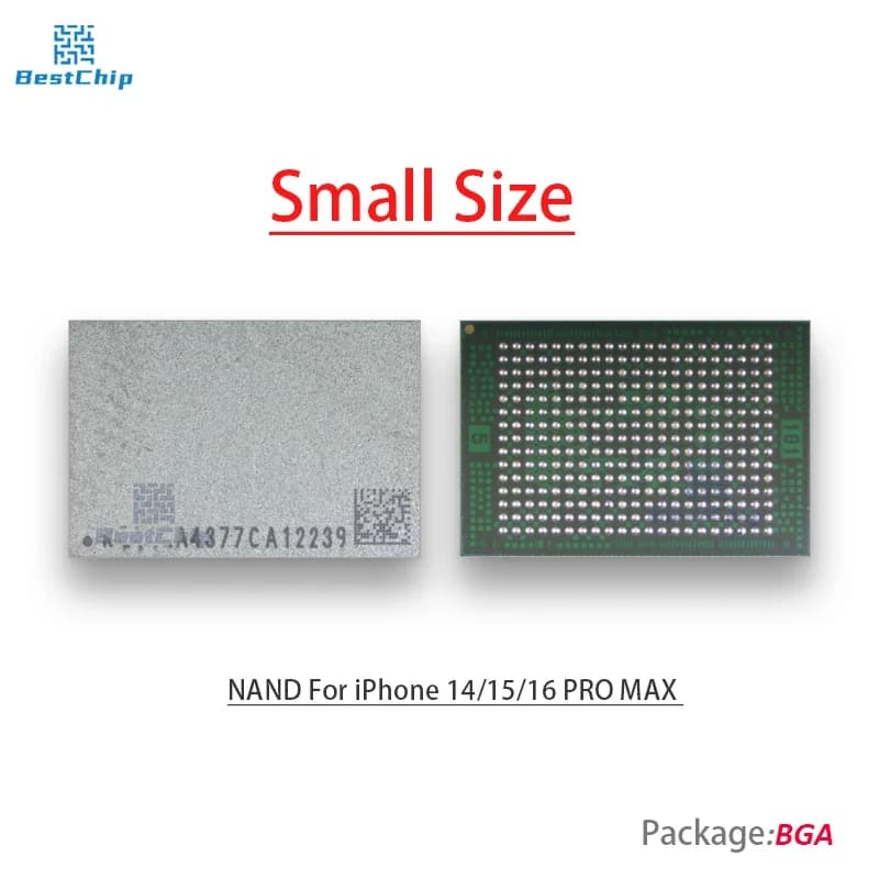 Chip de memória flash para iPhone 14/15/16 Pro Max, tamanho pequeno, NAND