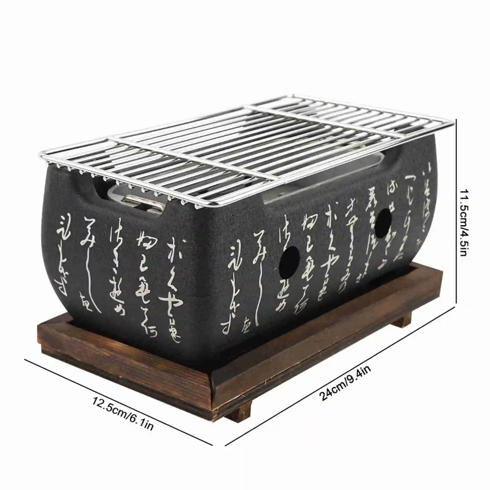 Forno retangular de churrasqueira japonesa, cozinha japonesa, fogão a carvão, fogão a álcool de churrasco japonês