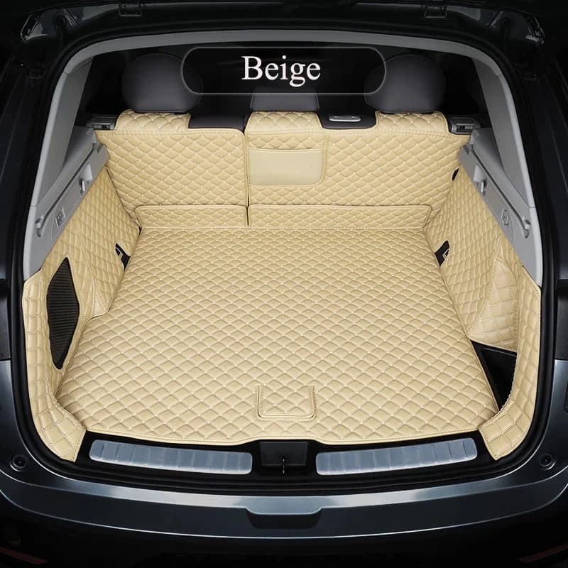 Tapete protetor bege em couro antiderrapante para porta-malas do Changan DEEPAL S05 2025 2026