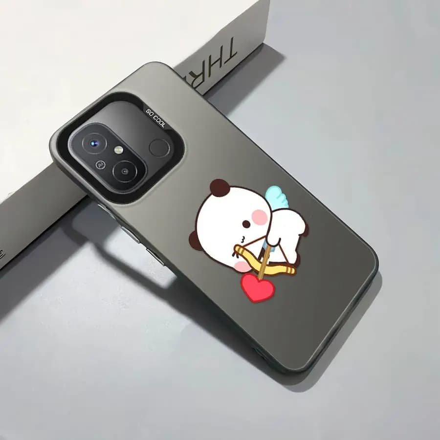 Capa de telefone cinza com desenho animado fofo para Xiaomi Redmi Note 15 Pro Plus