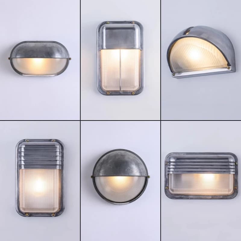 Lâmpada de parede retangular LED branca quente com design industrial