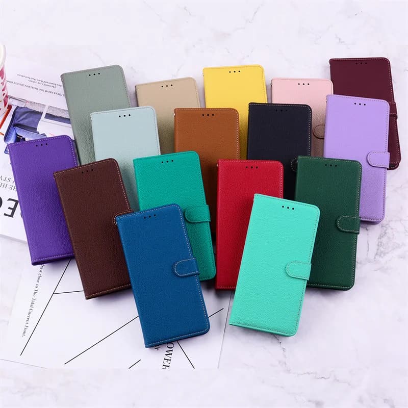 Variedade de capas para celular Redmi 10C em couro sintético com fecho magnético em várias cores