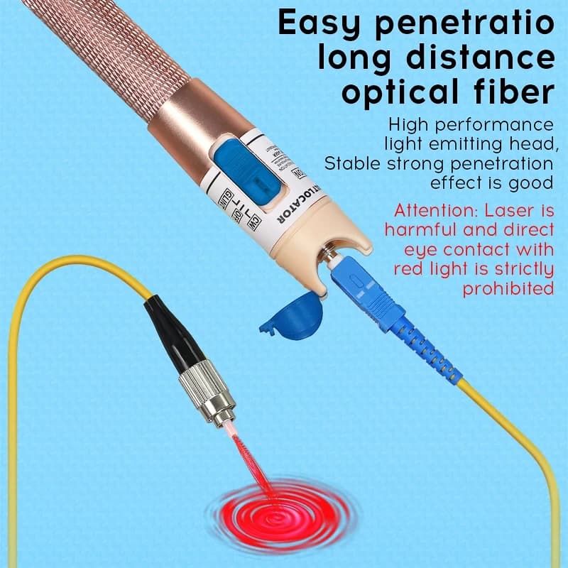 Localizador visual de falhas para fibra óptica COMPTYCO FTTH tipo caneta com luz vermelha para penetração longa