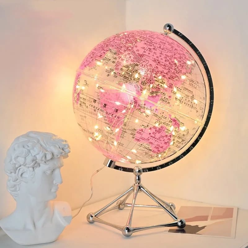 Globo LED transparente para decoração de casa, ornamento de luxo, sala de estar, estudo, escritório, decoração de mesa, terra