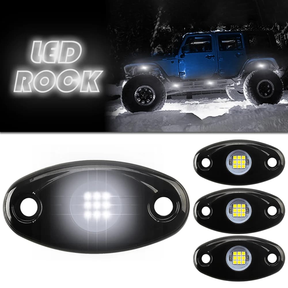 4 pçs led luzes do chassi universal modificado carros lâmpada inferior led luz de néon ip67 à prova água blub rock lâmpada