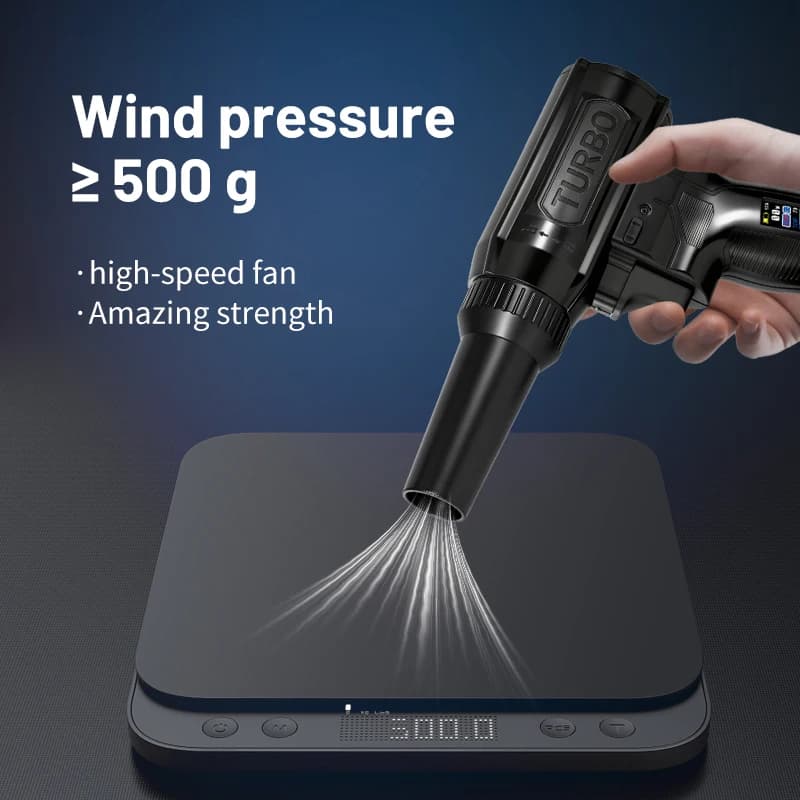 Ventilador multifuncional TURBO portátil preto com alta pressão de vento e ventilador de alta velocidade