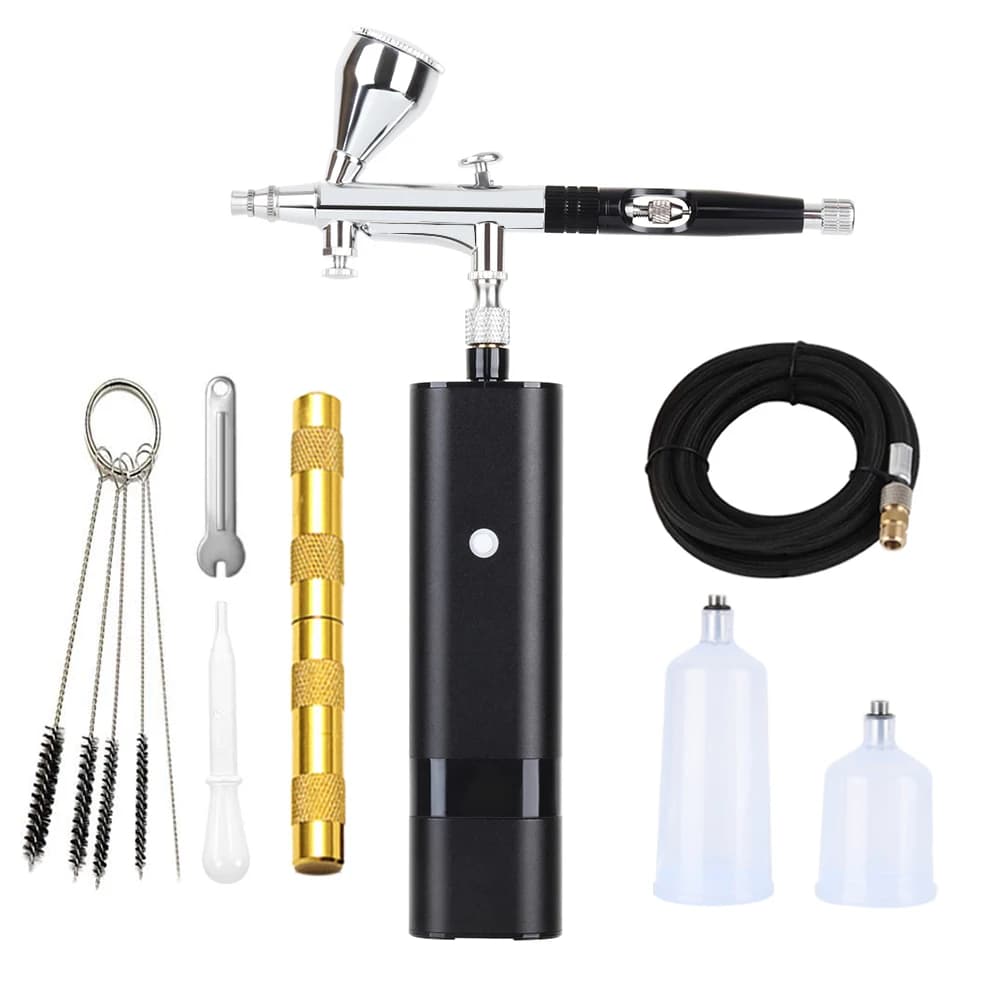 RIBO-Aerógrafo Portátil com Kit Compressor, Mini Air Brush, Top Gun, Arte Silenciosa, Bolo, Modelo de Unhas, Pintura, Tatuagem, Ferramenta Manicure, Auto
