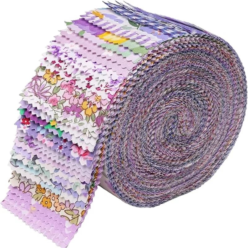 40 tiras de tecido de 6,35cm x 50cm para quilting e costura - tiras de tecido pré-cortadas Purple Garden