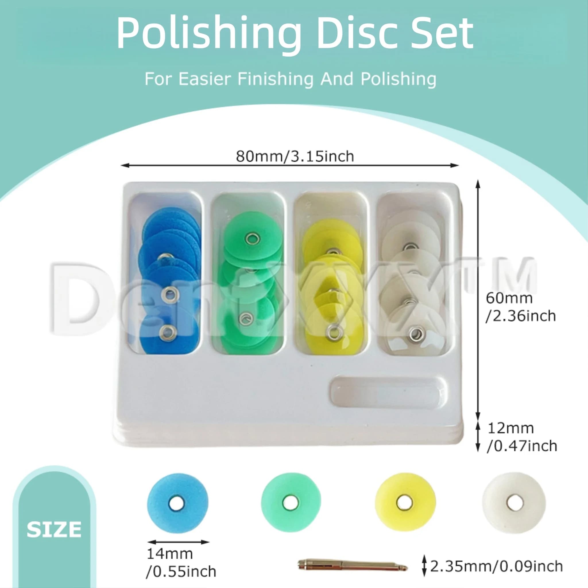 Kit de discos de polimento com 40 peças e mandril, para cerâmicas e metais.