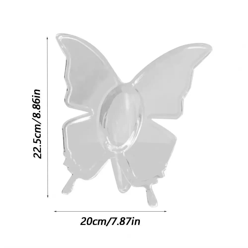 Vaso acrílico transparente borboleta medidas 22,5cm altura por 20cm largura minimalista
