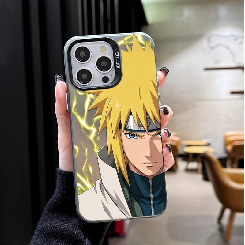 Capa transparente para Xiaomi POCO com design Naruto Minato Namikaze amarelo e azul, proteção contra impacto