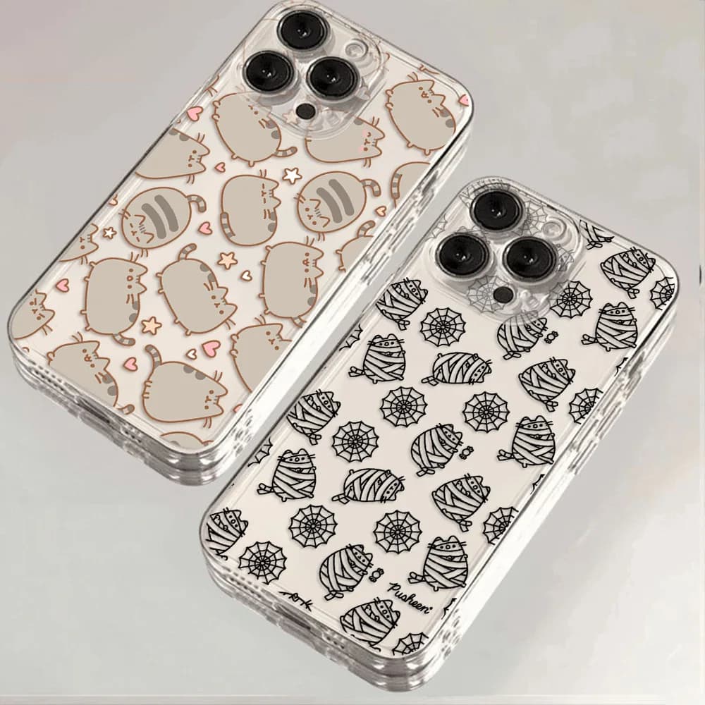 Capas transparentes de telefone com estampa de gatos para Xiaomi Redmi Note