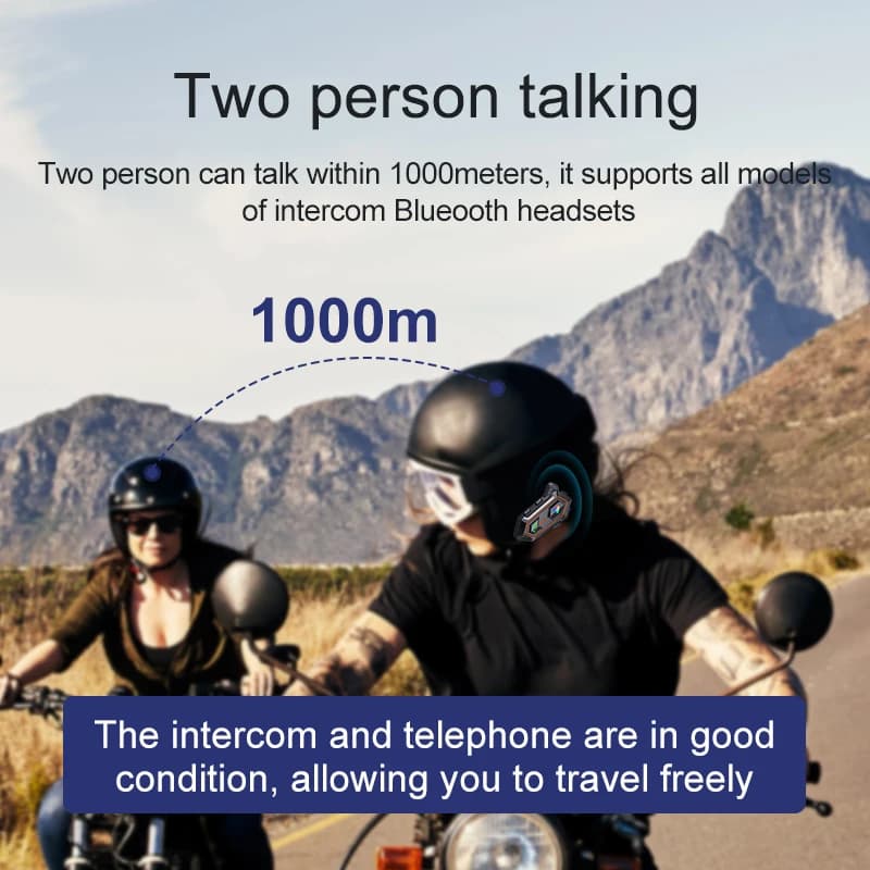 Capacete de motocicleta Bluetooth IPX6 à prova d'água com interfone e fone de ouvido