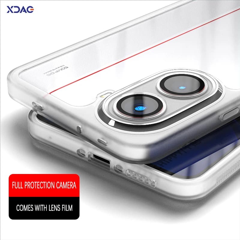 Capa de telefone translúcida para Xiaomi Poco X7 Pro com película protetora de lente de silicone macio
