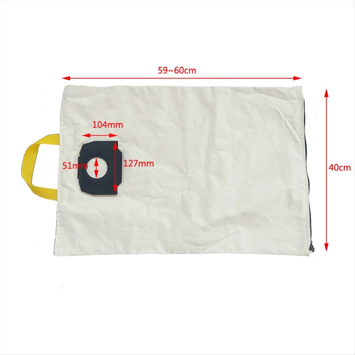 Saco de pó branco para aspirador Karcher WD4 WD5 WD6 com medidas 59x40 cm e alça amarela