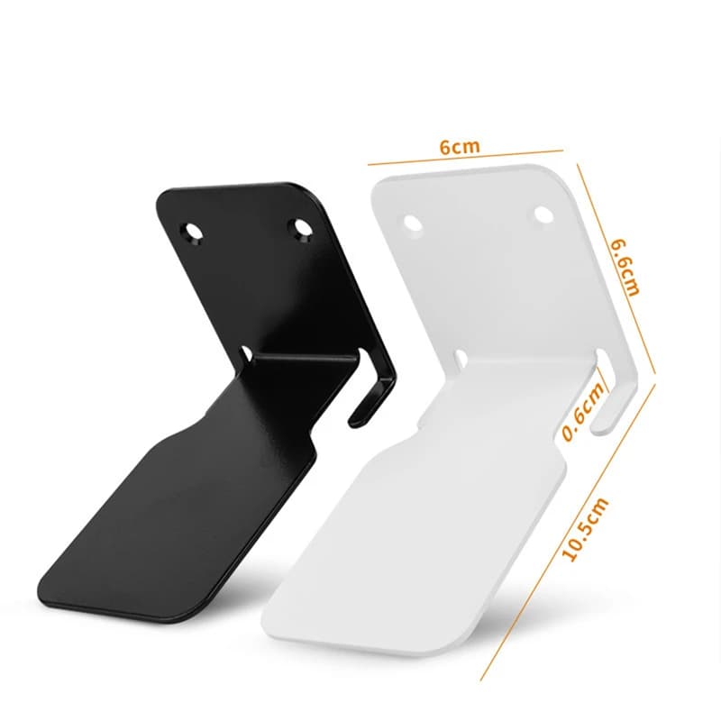 Suportes para prateleira invisível flutuante em metal preto e branco com dimensões em centímetros