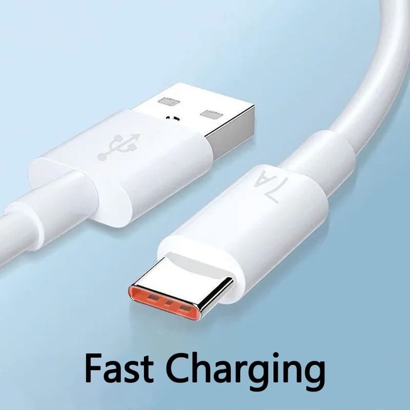Cabo de carregamento rápido USB Type-C 7A 100W branco