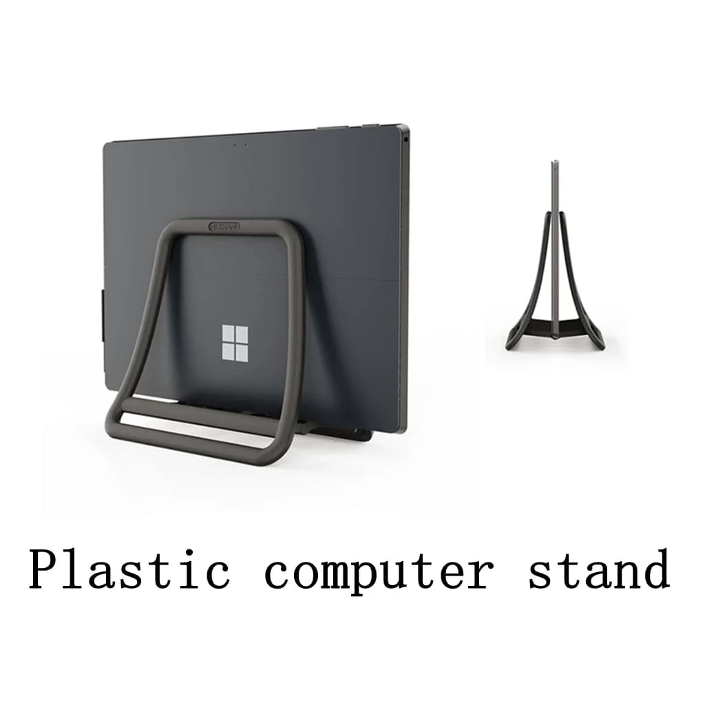 Suporte vertical antiderrapante para laptop, cinza e branco
