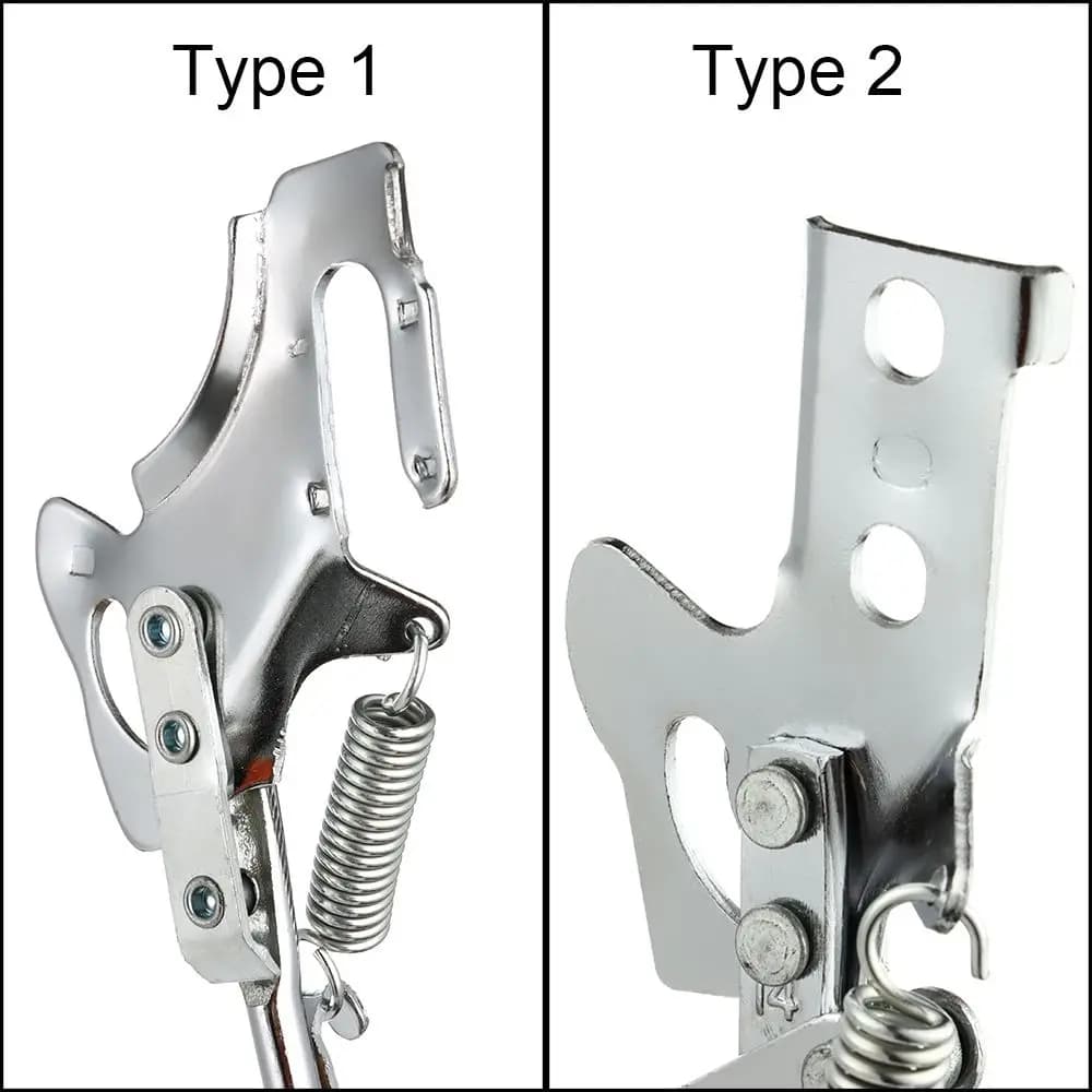 Comparação de tipos de suporte para bicicleta duplo leg universal com mola e acabamento prata