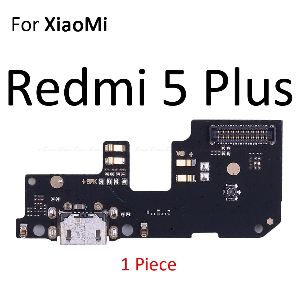 Placa de conector de carga preta para Xiaomi Redmi 5 Plus com microfone para smartphone