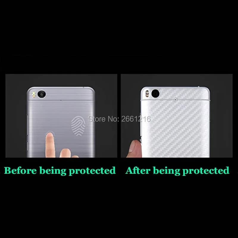 Comparação antes e depois da aplicação da película protetora antiderrapante fibra de carbono para Xiaomi Poco X6