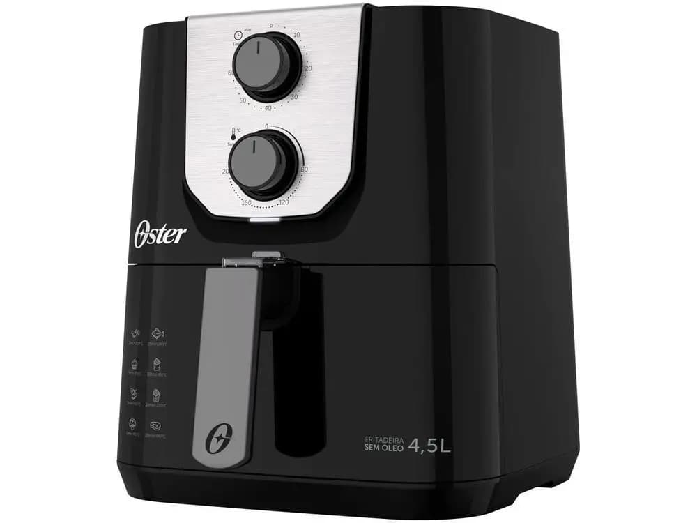 Fritadeira Elétrica sem Óleo Oster Black Perform Preta 4,5L com Timer