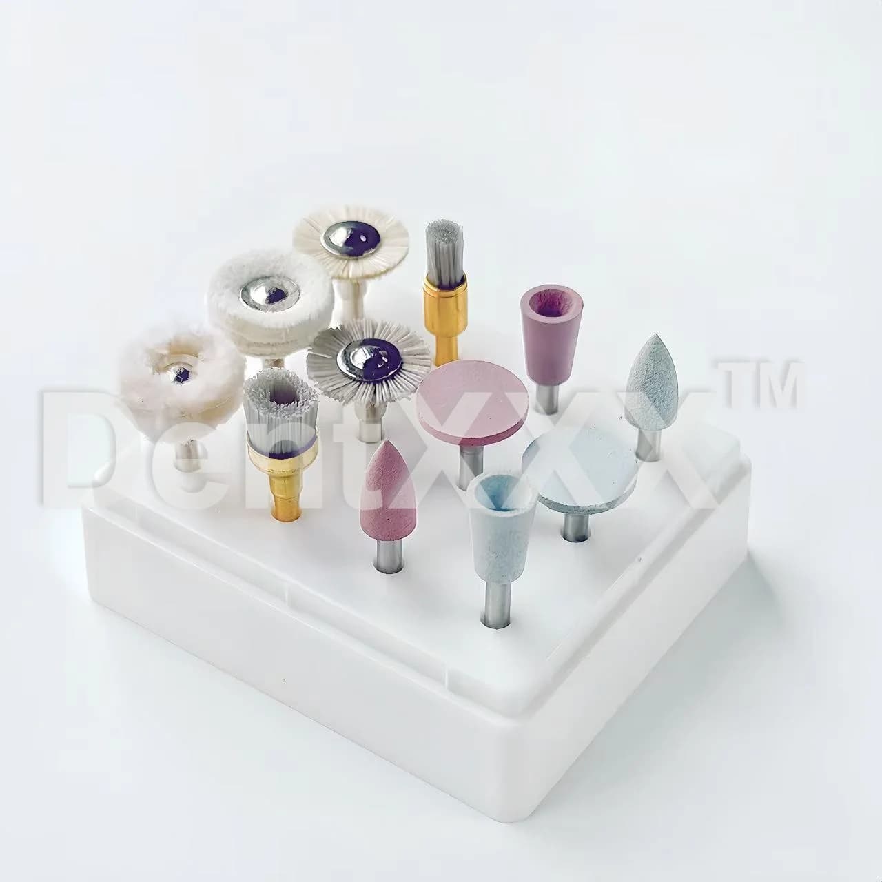 Kit de Polimento Multifuncional 12 Peças com Escovas de Silicone e Lã de Nylon para Polimento de Resina, Acrílico e Joias