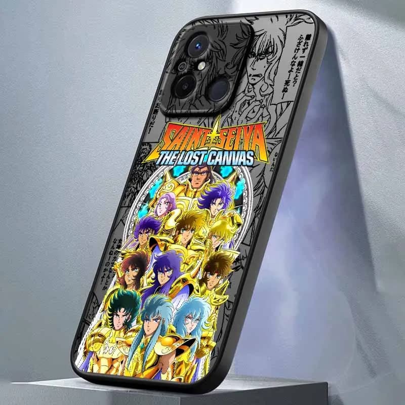 Capa de celular Saint Seiya para Xiaomi Redmi Note 14, fosca translúcida com design de anime