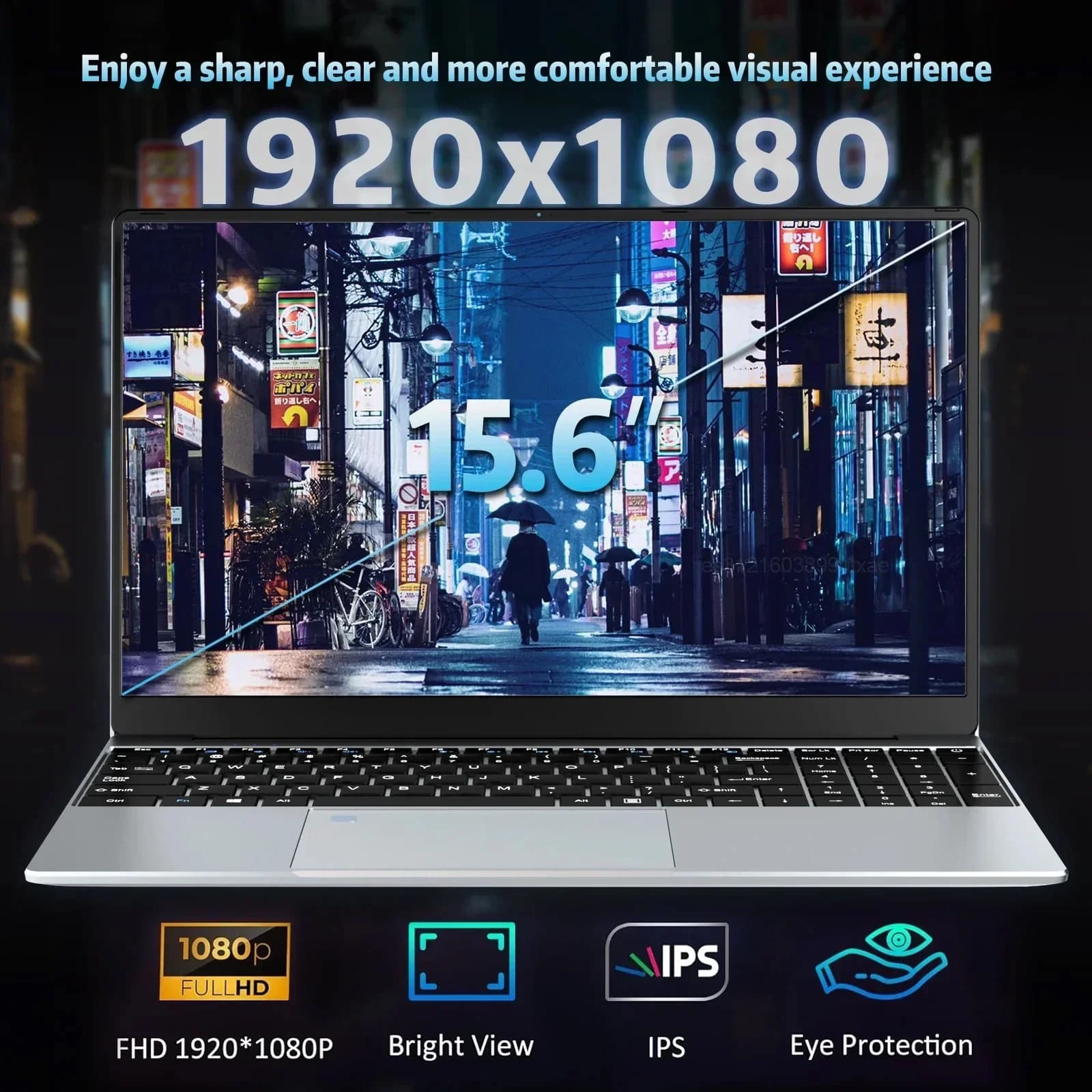 LENO NOVO Laptop Portátil de 15,6" Intel N95 32GB RAM DDR4 2TB SSD 7500mAh Teclado Retroiluminado com Impressão Digital Windows11 Notebook para Jogos e Escritório
