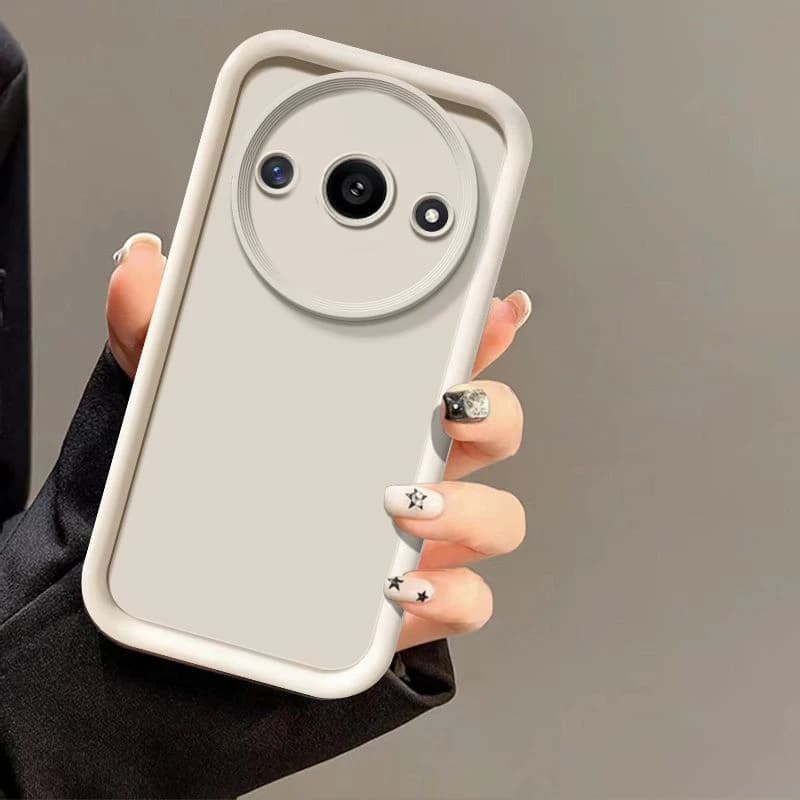 Capa taupe para Xiaomi Poco C61 4G com acabamento fosco e bordas protetoras