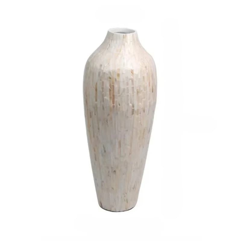 Vaso decorativo branco com textura marmorizada estilo minimalista nórdico em fundo branco