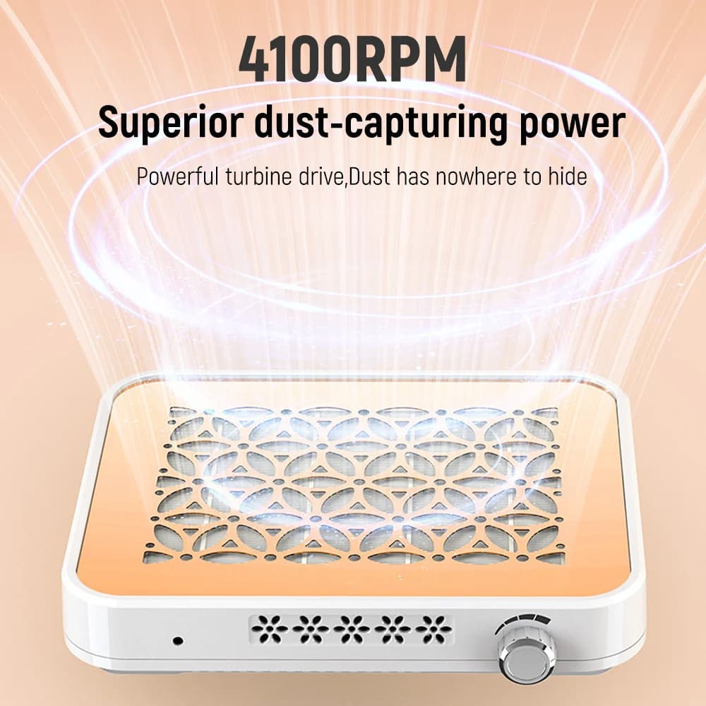 Aspirador de pó para manicure branco com turbina potente e alta sucção 4100RPM