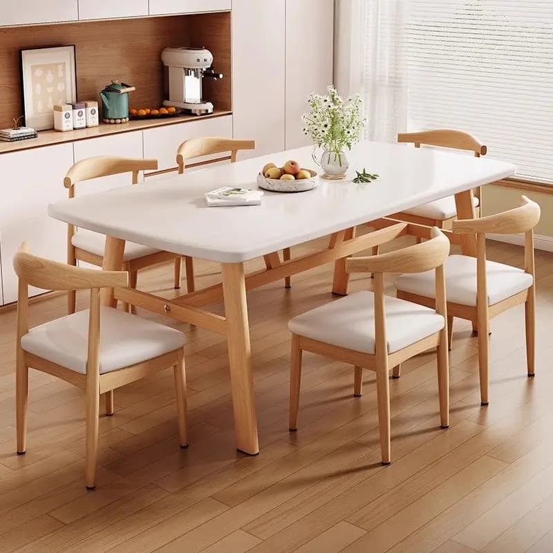 Mesa de Jantar Nórdica para Cadeiras de Madeira, Mesa de Estudo, Mesa de Conferência, Restaurante, Bistro, Móveis para Casa