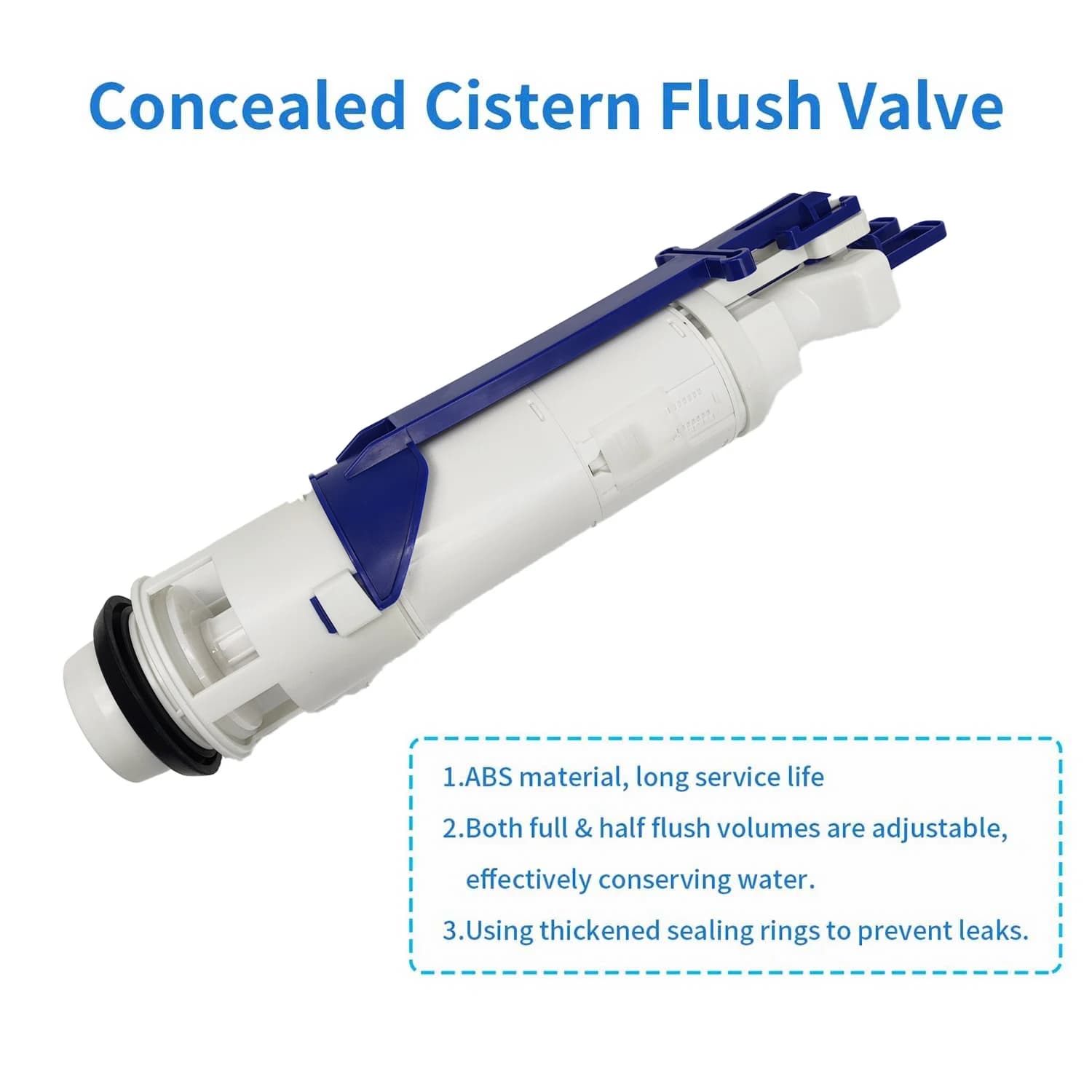 Válvula de descarga para cisterna oculta com material ABS e ajuste de volume de descarga