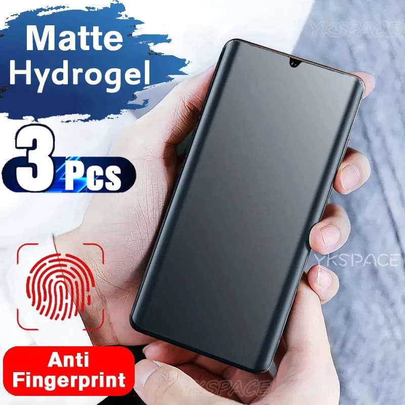 Protetor de tela fosco de hidrogel para smartphone preto com design anti-impressão digital