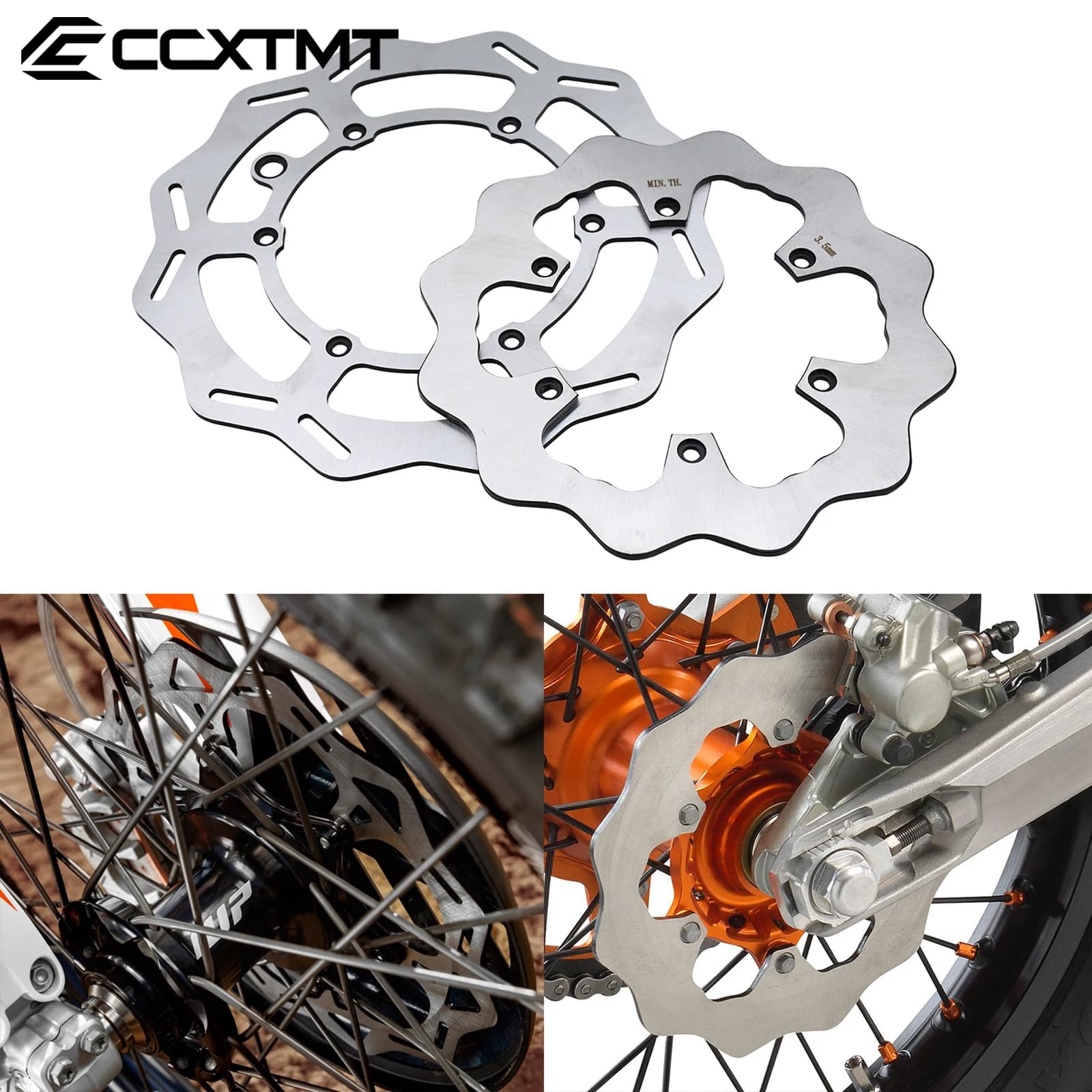 Conjunto de rotor de disco de freio dianteiro e traseiro para motocicleta, 260mm 220mm, para ktm sx sxf exc excf xc xcf xcw 125-500 1994-2021 2022 2023 universal