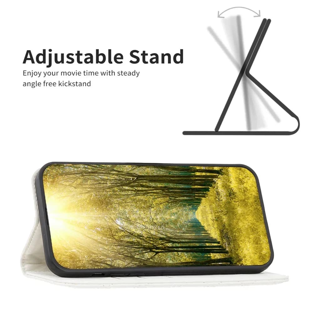Capa branca para Xiaomi Redmi Note com suporte ajustável para visualização em ângulo estável