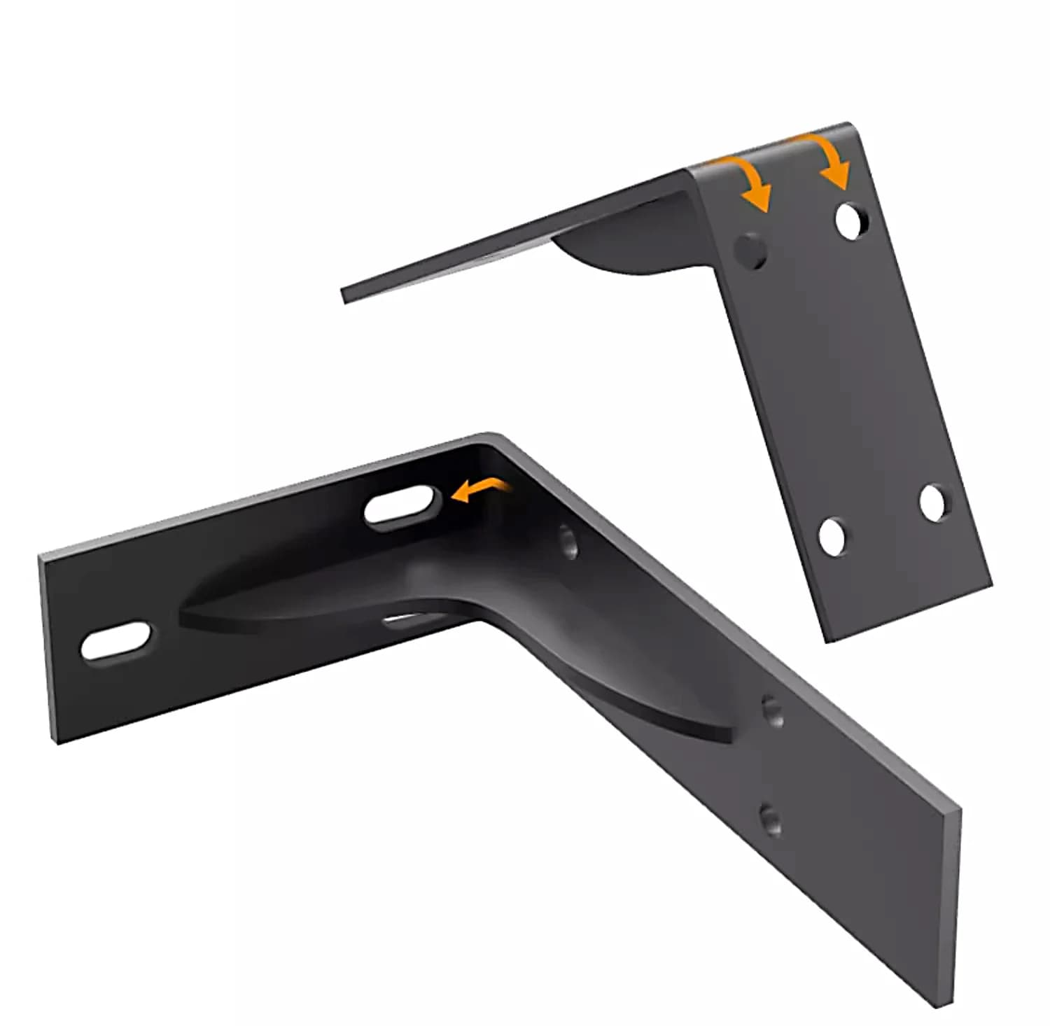 Suporte de parede triangular reforçado preto com design para fácil instalação e alta resistência
