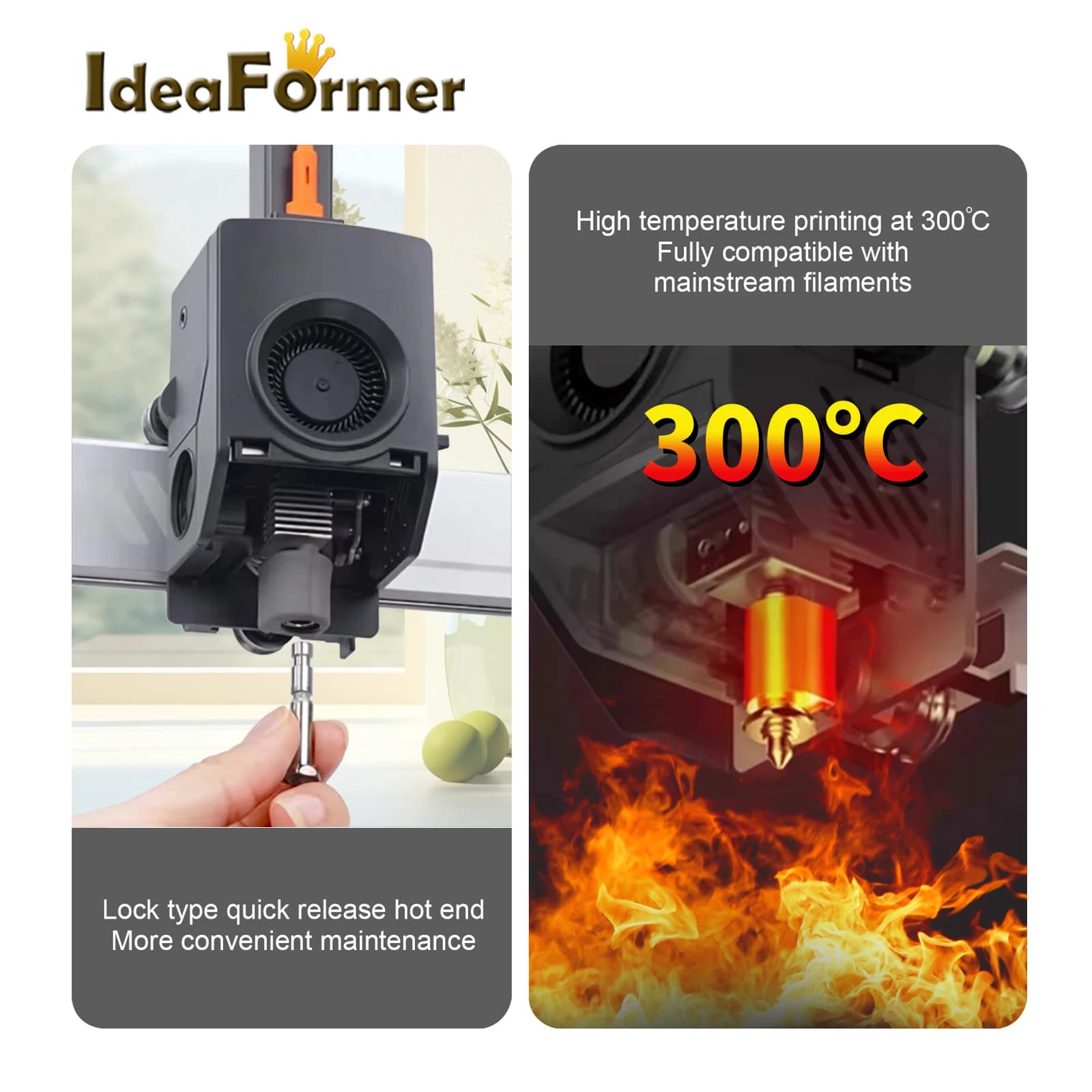 Hotend para Anycubic Kobra 3 Max com bocal resistente a alta temperatura até 300°C para filamentos comuns