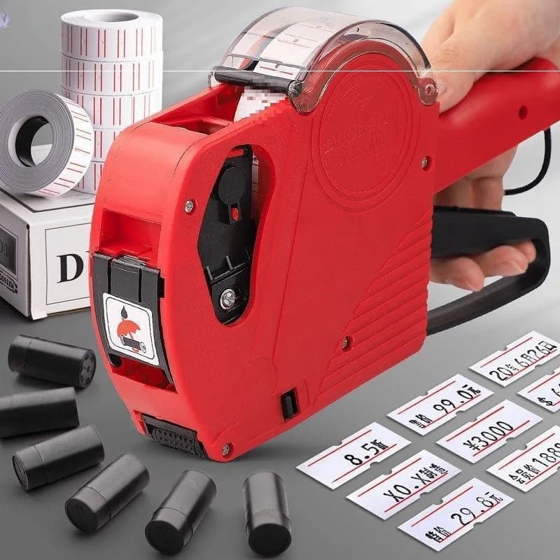 MX-5500 8 dígitos portátil preço tag arma impressoras de preço com 1 máquina de codificação de tinta preço etiqueta arma para lojas de varejo supermercado