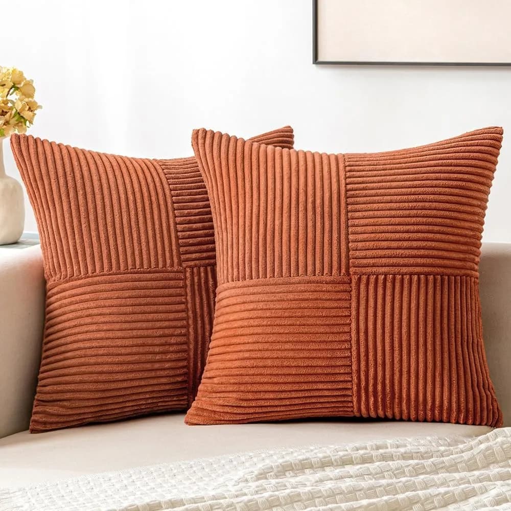 Almofadas decorativas terracota texturizadas para sofá