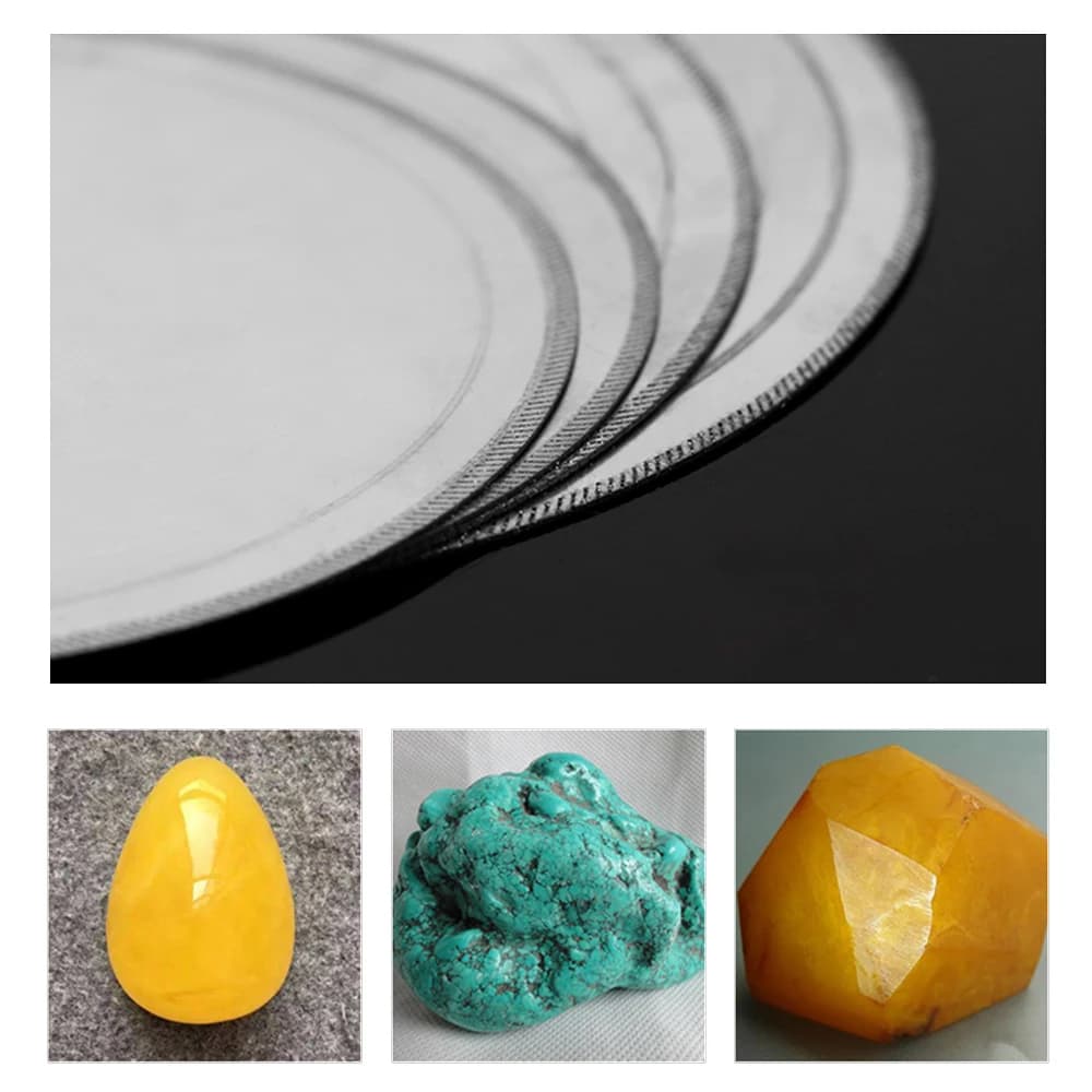 Disco de corte diamantado ultrafino prata 180mm para serra circular com pedras preciosas jade, turquesa e âmbar