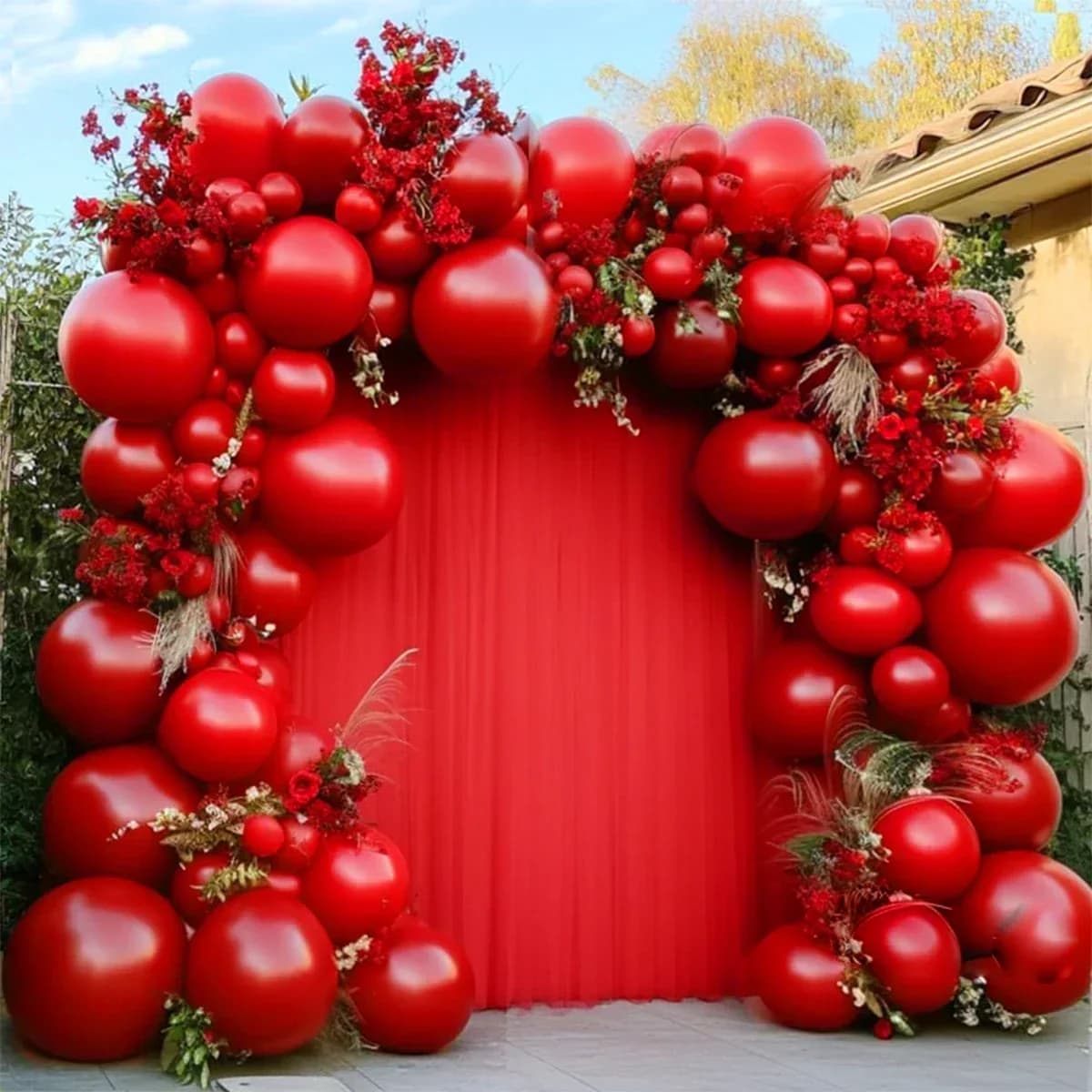 Kit arco de balão vermelho, aposentadoria, gênero de casamento de aniversário revelar, ação de graças, outono inverno adequado para vários temas